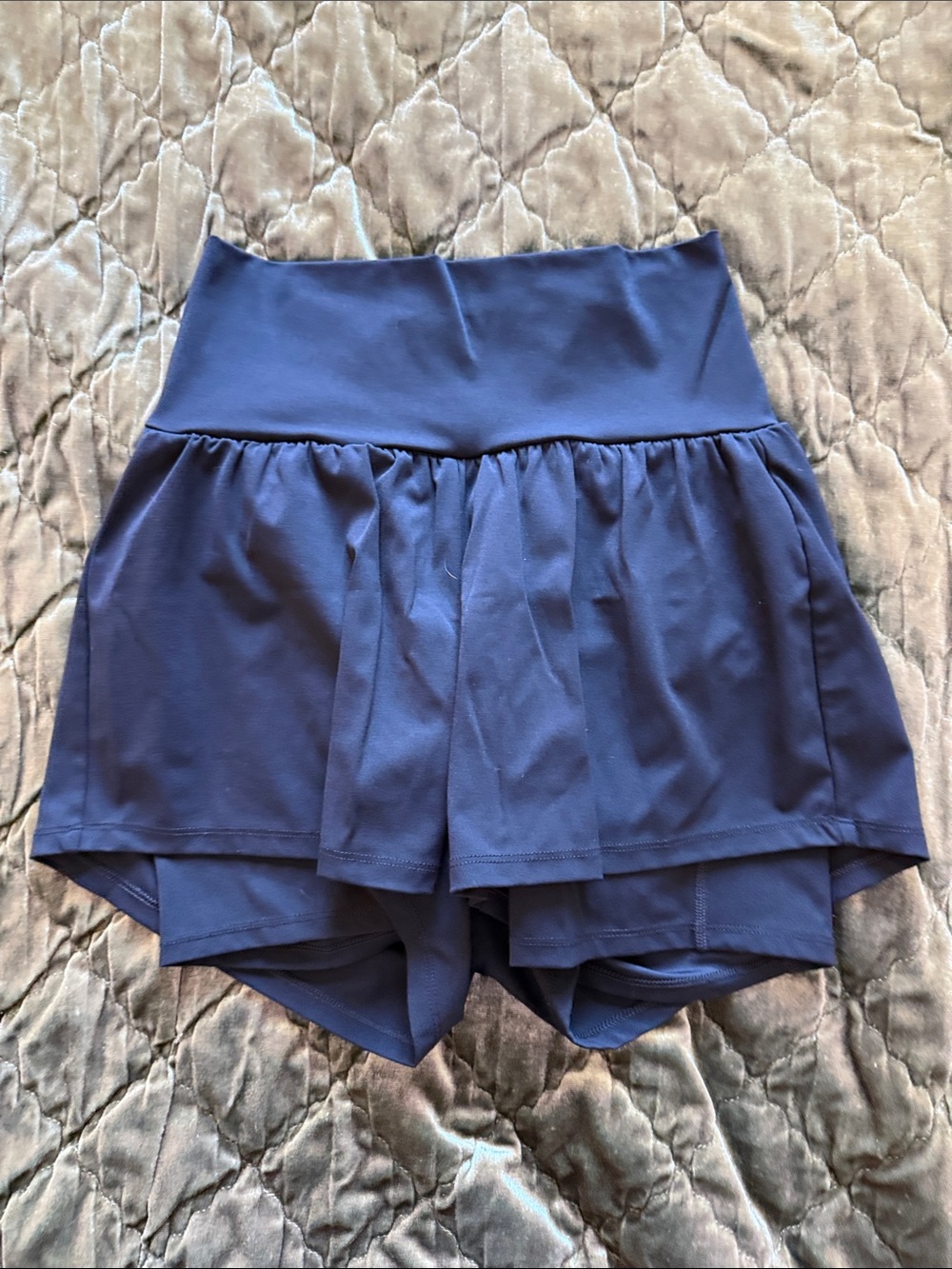 HALARA Black Layered Athletic Shorts with Wide Waistband